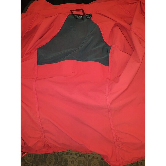 Mountain Hardware Jacket Womens Lg Coral Peach Hiking Zip Pockets Packable Gorp* - Picture 9 of 11